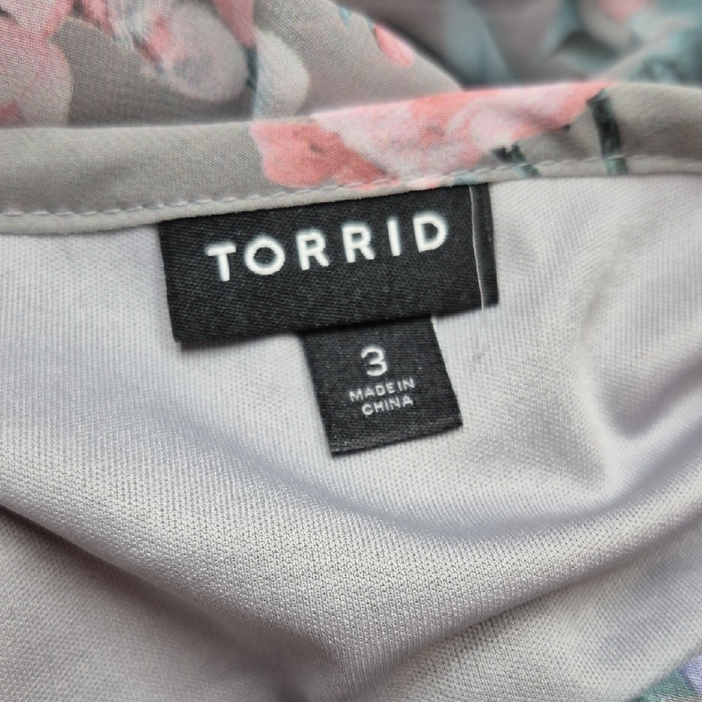 Torrid Floral Midi Dress Pastel Colors Plus Size 3X - Picture 7 of 12